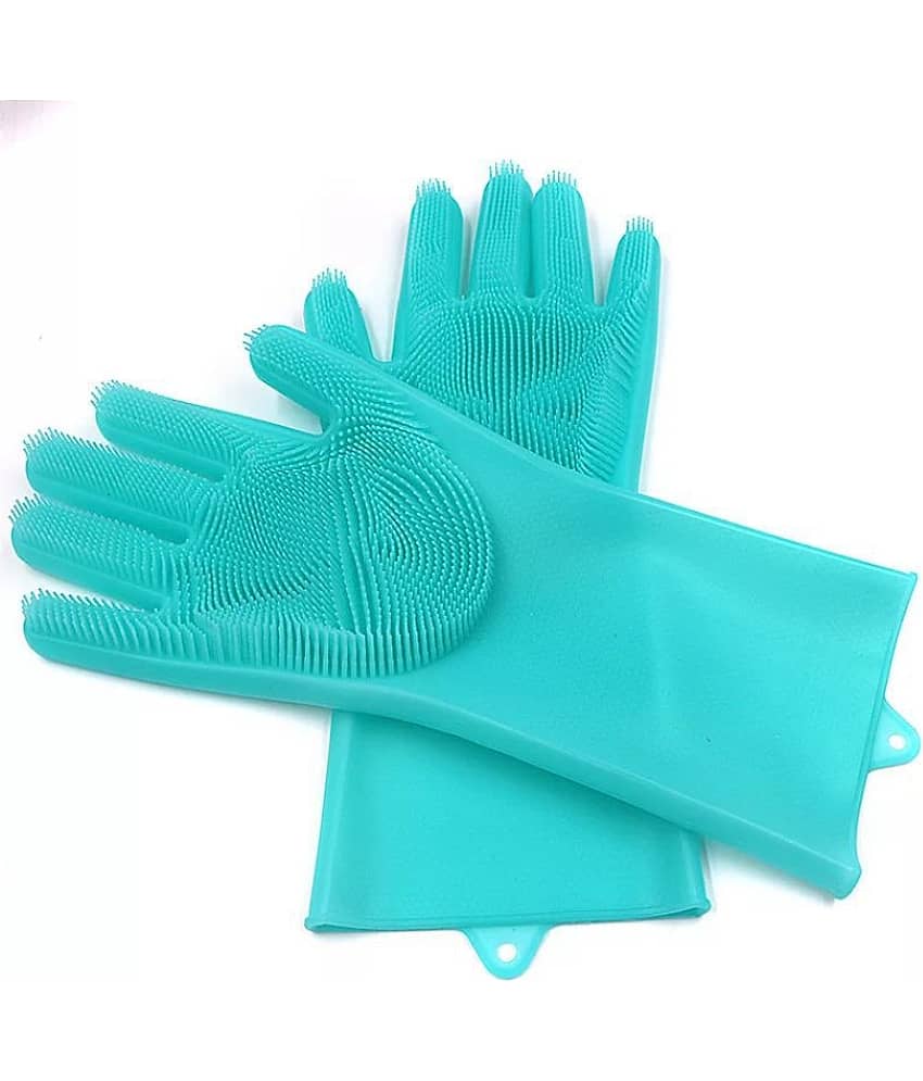 DEVISTIC SALES Rubber Standard Size Cleaning Glove 1Pair Silicon Glove