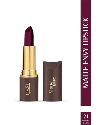 Glam21 Matte Envy Lipstick Intense Colour Creamy Texture Lightweight Lipstick 3.5gm Wineyard-21