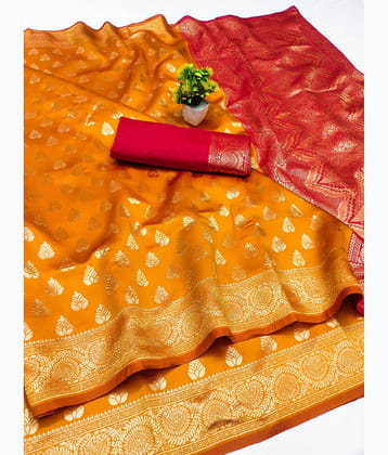HEMA SILK MILLS Silk Printed Regular Saree With Unstitched Blouse Piece ( Maroon )