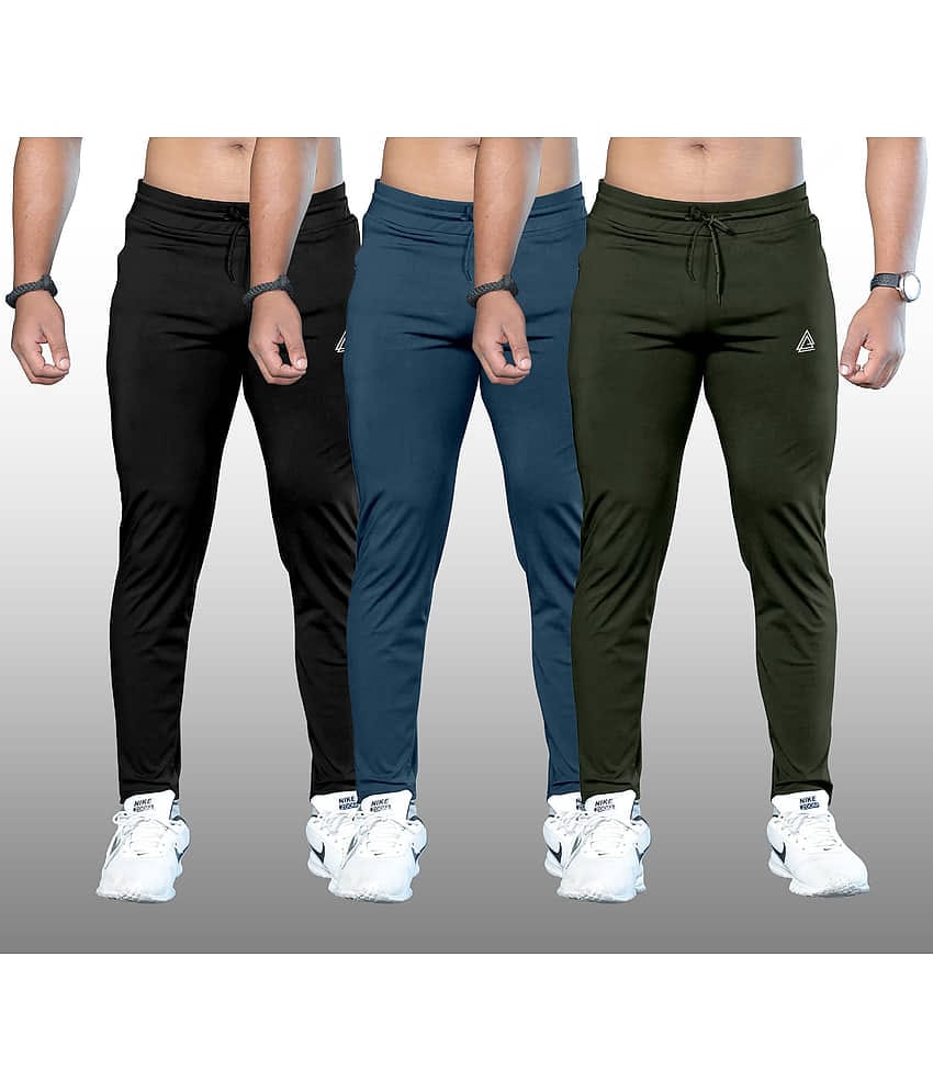 FTX Navy Blue Lycra Men's Trackpants ( Pack of 3 )