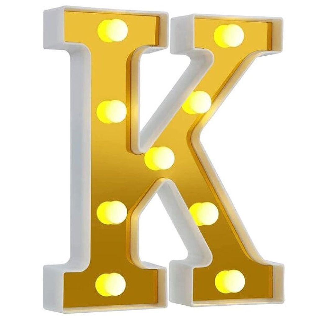 LED Golden Marquee Alphabet K-1PC - Party and Festive Needs | Buy online on ZillyBuy