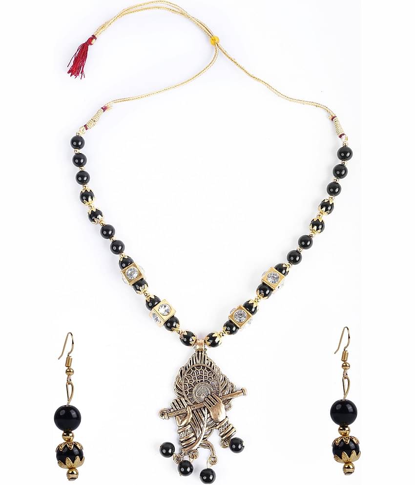Sunhari Jewels - Golden Alloy Necklace Set ( Pack of 1 )
