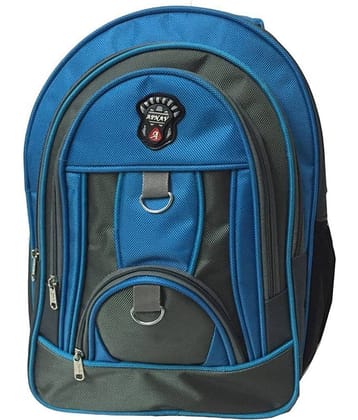 Apnav Grey and Blue Polyester Kids 30 Ltrs School Bag