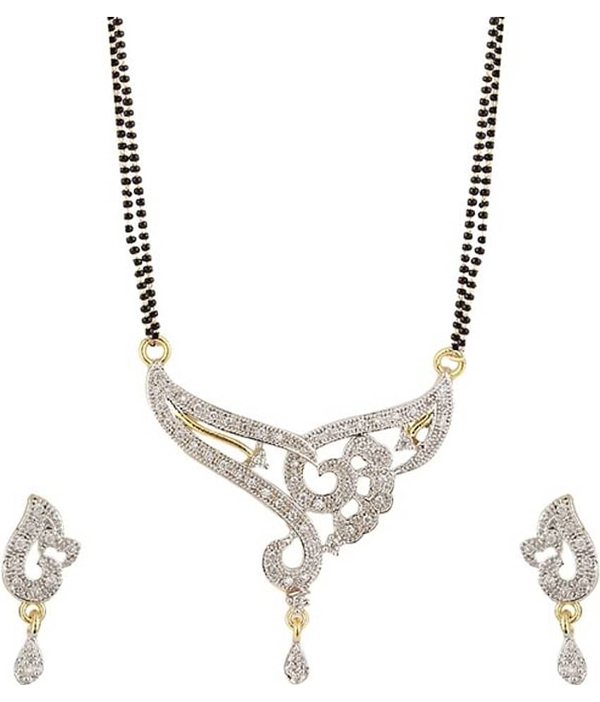 Youbella Designer American Diamond Mangalsutra Set with Chain