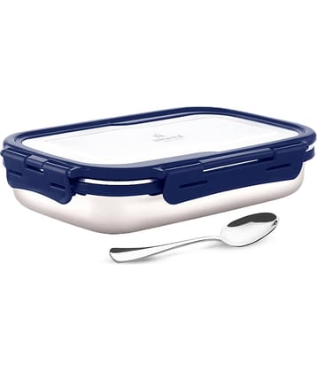 Dhara Stainless Steel Blaze 900 ml Navy Blue Stainless Steel Lunch Box 1 - Container ( Pack of 1 )