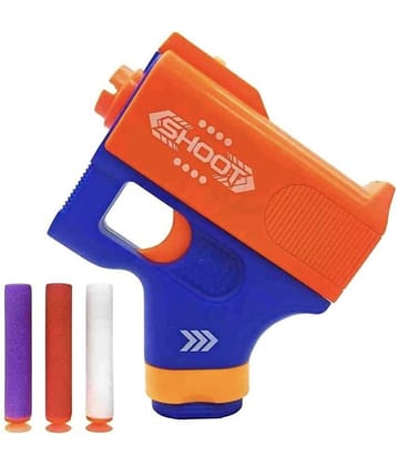 RAINBOW RIDERS  Mini Soft Gun Manual Soft B-ullet G-un, With Foam B-ullets, Target Shooting Role Play Game For Kids/Boys/Children/Girl/Toy G-un P-istol For Kids Age 4+  Years G-uns & Darts  Plastic (Multicolor)