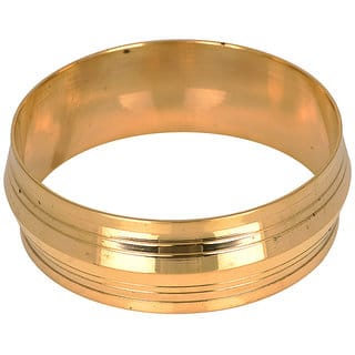 KESAR ZEMS Pure Brass Gold Plated 25 MM Thick and Heavy kada Unisex Brass Kada Diameter7.5 CM Golden.