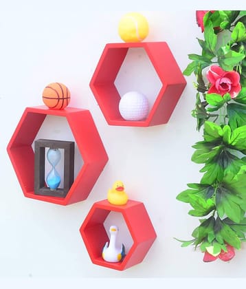 TFS Floating Shelves Red MDF - Pack of 1