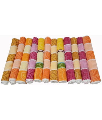 Feather Green Set of 12 Face Towel Multi