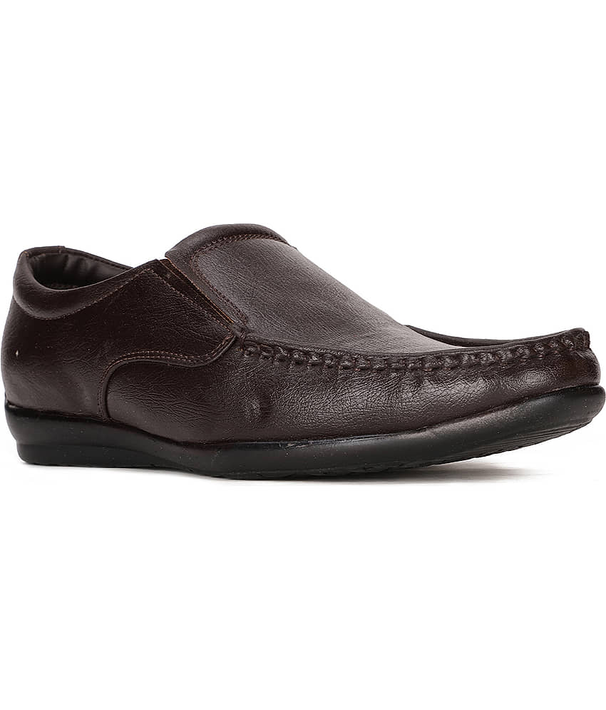 Bata Brown Men's Slip On Formal Shoes