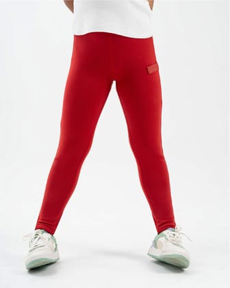 All Day Cotton Leggings-4-5 Y / Cherry Red