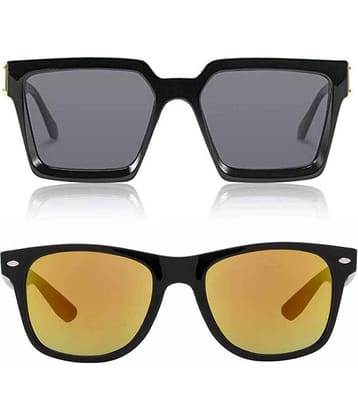 Kanny Devis - Black Rectangular Sunglasses ( Pack of 2 )