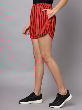 OWO The Label Women Shorts, Half Pant For Women Stripe Print, Best  Quality Shorts (OTLWS04)-S