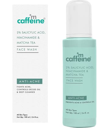 mCaffeine 2% Salicylic Acid Niacinamide & Matcha Tea for Acne & Oil Face Wash 100 ml (Pack of 1)
