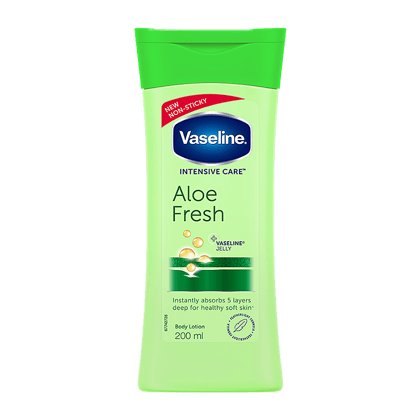 Vaseline Intensive Care Aloe Fresh Body Lotion - For Healthy Soft Skin + Vaseline Jelly, 200 Ml
