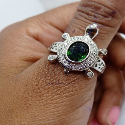 Turtel Ring 916percent Pure Silver R-2