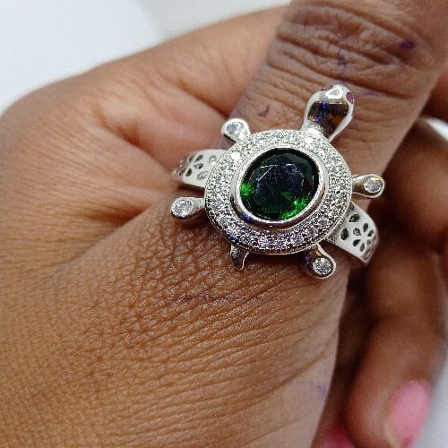 Turtel Ring 916percent Pure Silver R-2