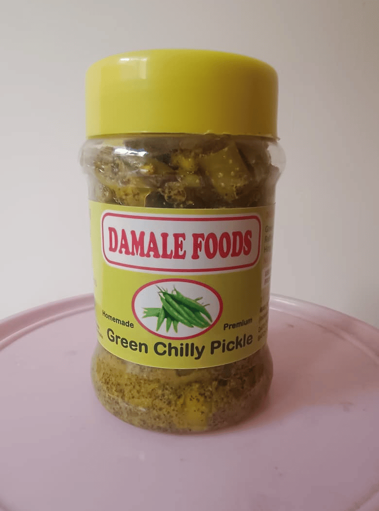 Damale Foods Green Chilly Pickle (1kg) | Homemade Premium Blend | Traditional Condiment