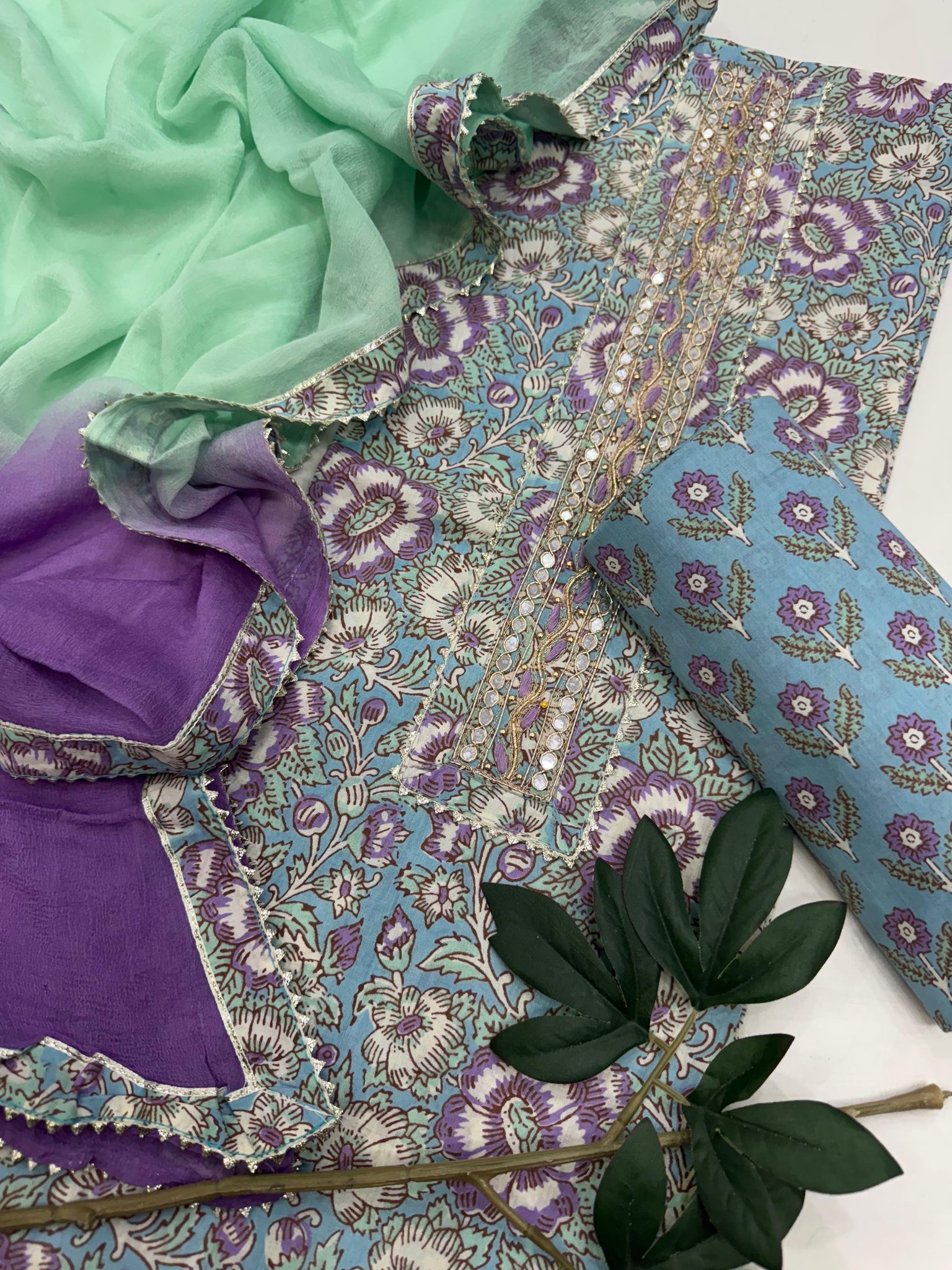 Block Print Kurta Set