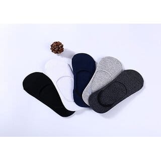 DDH Men Printed Loafer Socks (Pack of 5)-Premium Plain
