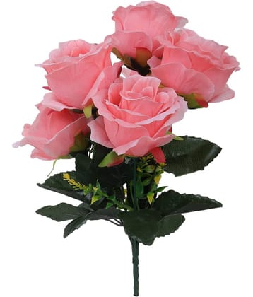 RealPBR - Pink Rose Artificial Flower ( Pack of 1 )