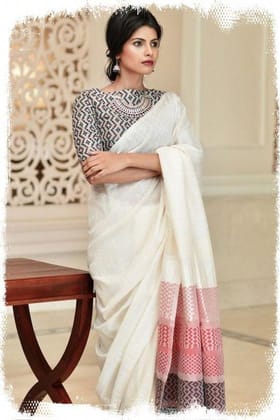 LINEN DESIGNER DIGITAL PRINT SAREE 11286