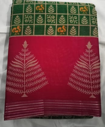 Elegant Green Cotton Sarees