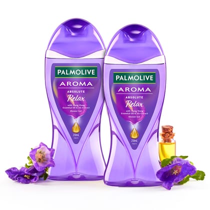 Palmolive Iris Flower & Ylang Ylang Essential Oil Aroma Absolute Relax Body Wash I Moisturizing | Soft & Youthful skin I No paraben & silicone, pH balanced, Body Wash Combo (Pack of 2 x 250ml) Palmolive Iris Flower & Ylang Ylang Essential Oil Aroma Absol