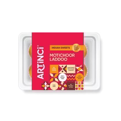 Motichoor Ladoo (200gms) X Multi-Packs| Made with Pure desi ghee | Sugar free-Pack of 10 Boxes (200g)
