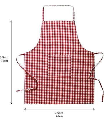 THE LION'S SHARE Cotton Printed Kitchen Apron with 1 Center Pocket ( Pack of 1 )