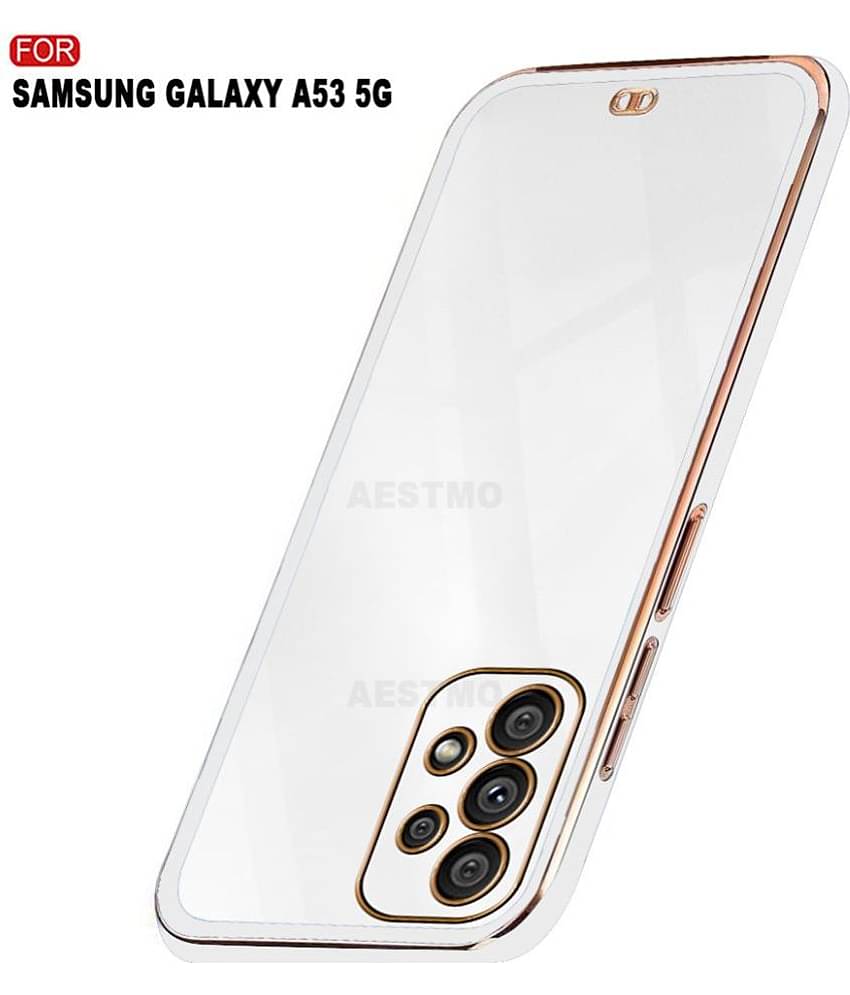 AESTMO - White Polycarbonate Plain Cases Compatible For Samsung Galaxy A53 5G ( Pack of 1 )
