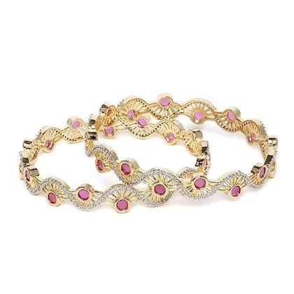 Gold-Plated AD Set of 2 Bangles