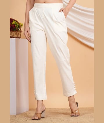 Yash Gallery Off White Lycra Regular Women's Formal Pants ( Pack of 1 )