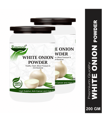 Rawmest 100% Pure White Onion For Healthy Hart Powder 200 Gm Pack of 2