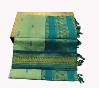 Paithani Silk Cotton Saree Pistachio Green Paithani Silk Cotton Saree Pistachio Green