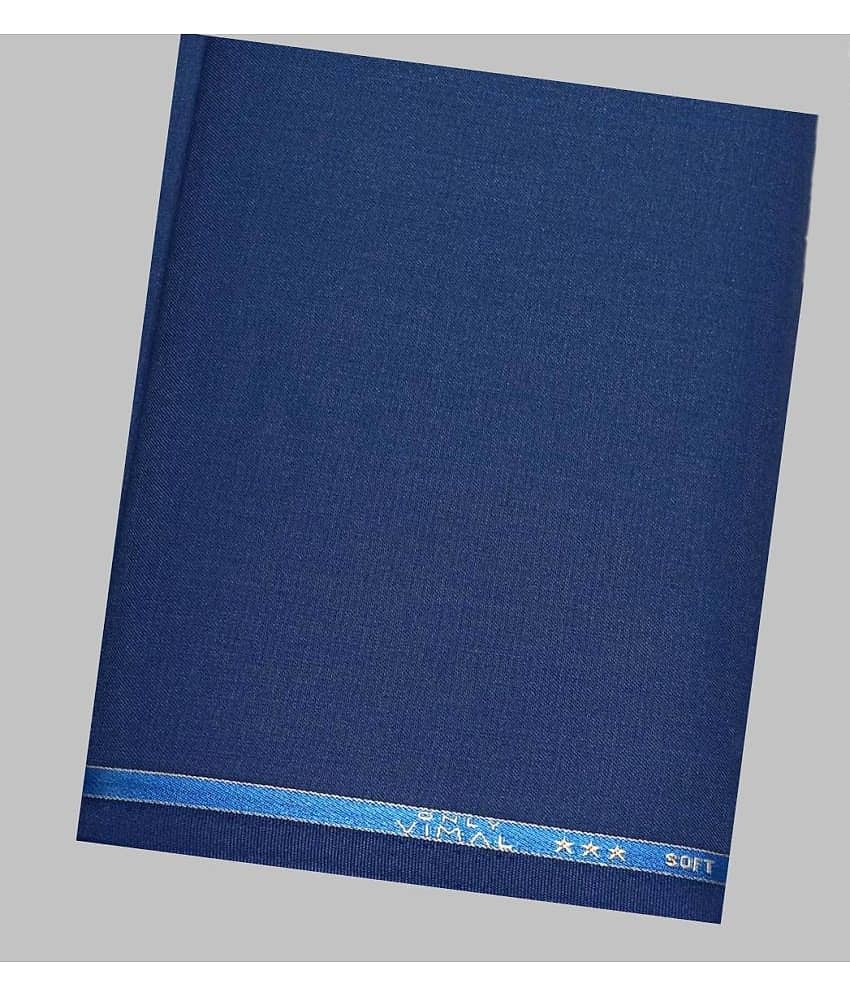 ONLY VIMAL - Blue Polyester Blend Men's Unstitched Pant Piece ( Pack of 1 )