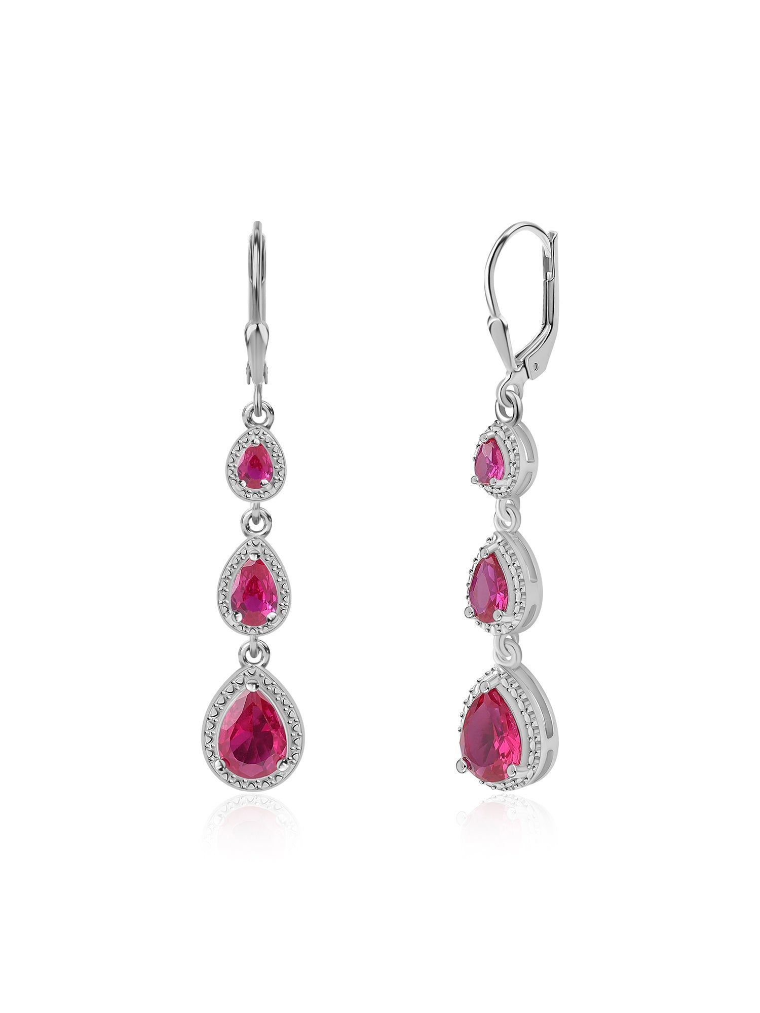 Rubina Silver Ruby Earrings For Women