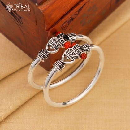 925 Sterling silver lord shiva trident  bangle for kids "SHIVA" bangle kada bbk214