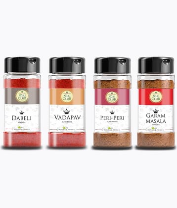 Agri Club Dabeli Masala 100g, Vadapav chutney 100g, Peri- Peri Masala 40g, Garam Masala 100g (Pack of 4)