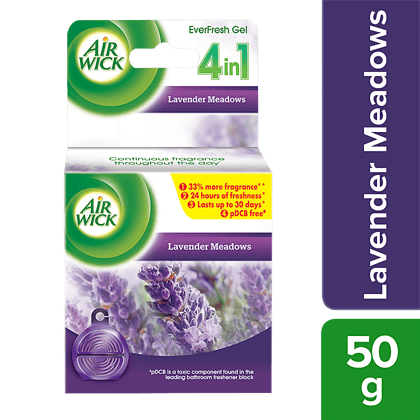 Air Wick Everfresh Gel Bathroom Air Freshener, Lavender Meadows, 50 G Air Wick Everfresh Gel Bathroom Air Freshener, Lavender Meadows, 50 G