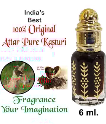 INDRA SUGANDH BHANDAR - Natural Series 100% Pure Kasturi Oil Attar For Men & Women 6ml Pack Of 1