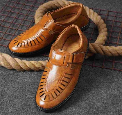 Latest Fabulous Men Sandals, Roman Sandals, Outdoor Sandal For Men's and Boys-105-Sandal-TAN Color - Tan, Size - 8
