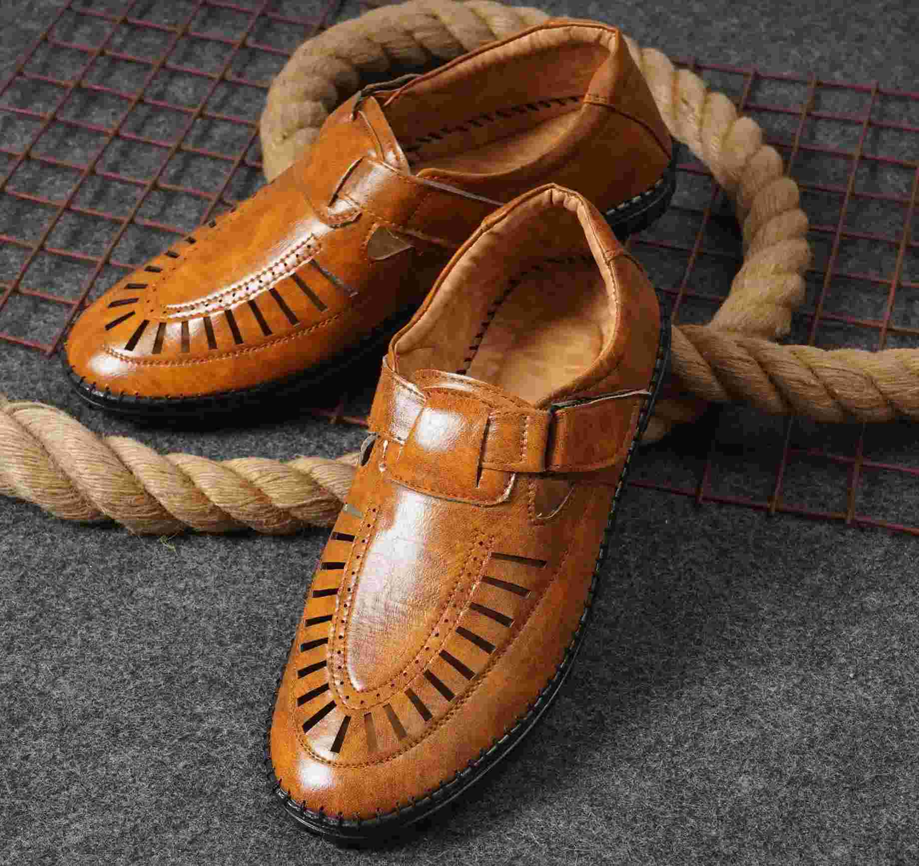 Latest Fabulous Men Sandals, Roman Sandals, Outdoor Sandal For Men's and Boys-105-Sandal-TAN Color - Tan, Size - 8
