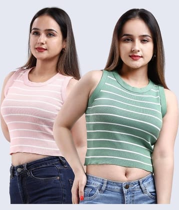 FEVERFEW Women's Cotton Linen Crop Top ( Multi Color )