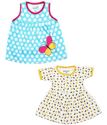 Babeezworld Baby Girls 100% Cotton Frocks ( Multi )
