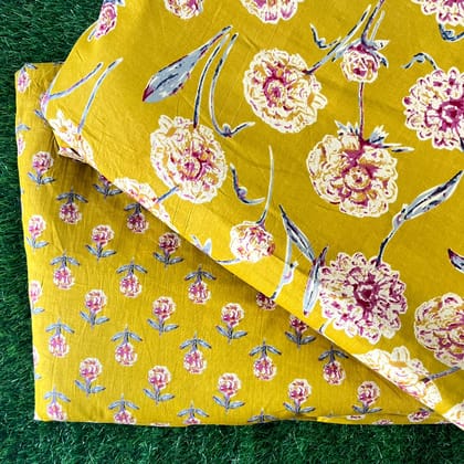 Pure cotton top and bottom set (2.5 mtr top, 2.5 mtr bottom)-As shown in picture / 2.5 mtr each / Pure cotton