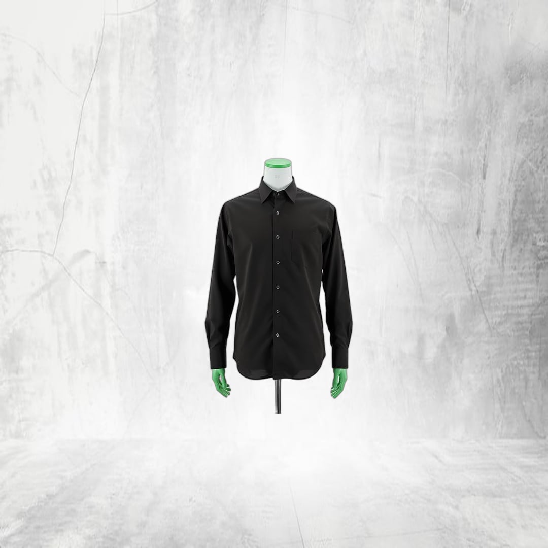 Men's Solid Black Cotton Casual Shirt | Breathable & Versatile | Everyday Wear