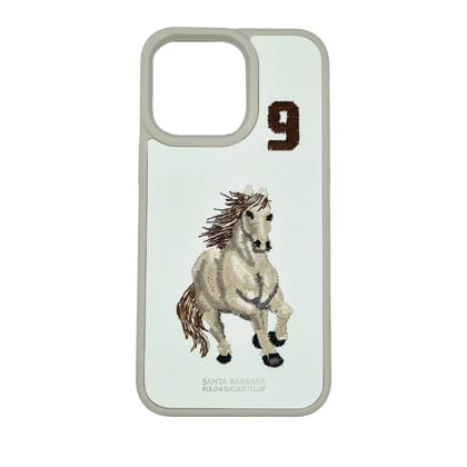 Valente Polo Heavy Quality Stitched Case Cover for iPhone 15 Pro Max - Premium Protection-Boris Series - White