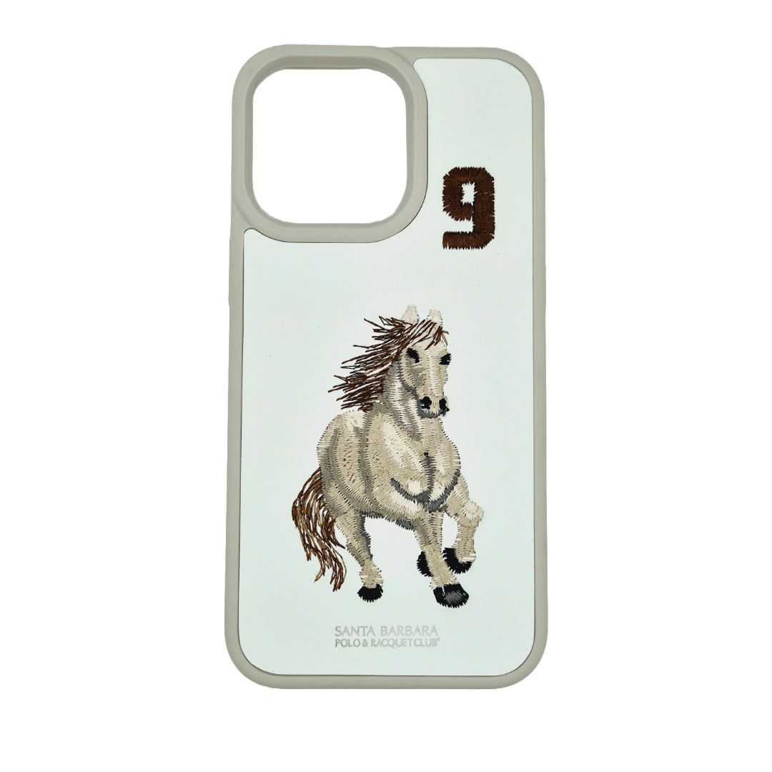 Valente Polo Heavy Quality Stitched Case Cover for iPhone 15 Pro Max - Premium Protection-Boris Series - White
