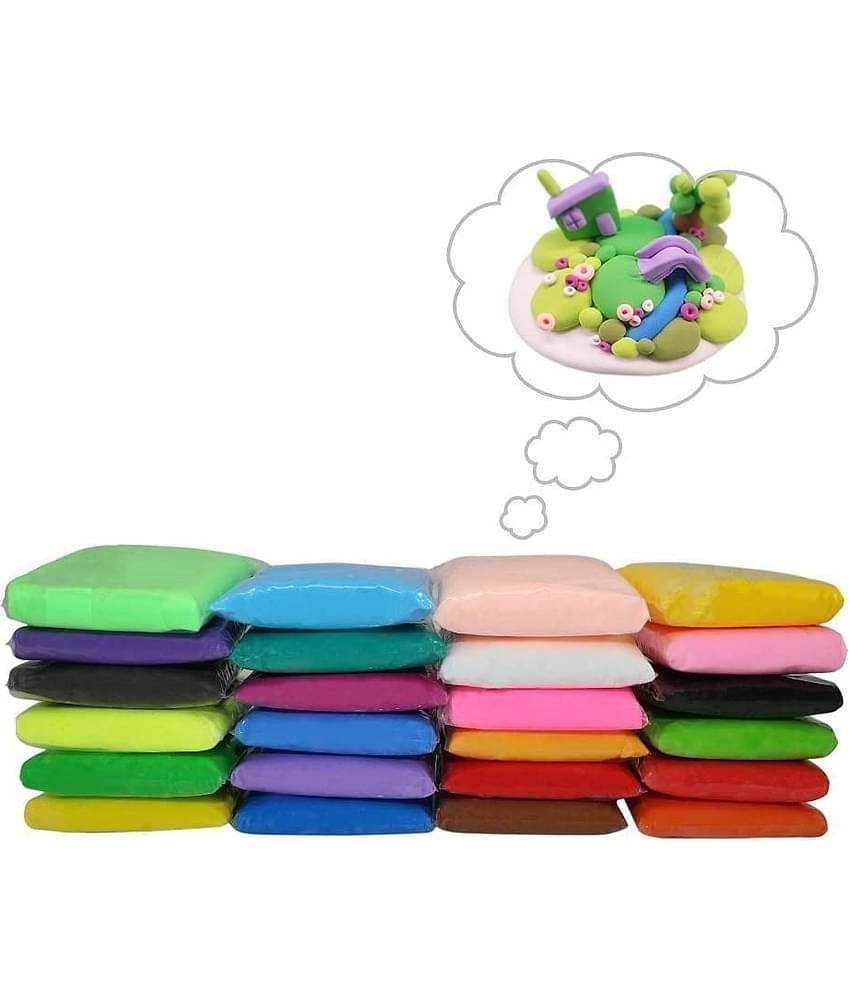 Freedy (Pack of 12) Air Dry Clay, Colorful Children Soft Clay, Creative Art Crafts, Gifts for Kids-Multi Color. Non-Toxic Modeling Magic Fluffy Foam Bouncing Clay Putty Kit for Kids with Tools